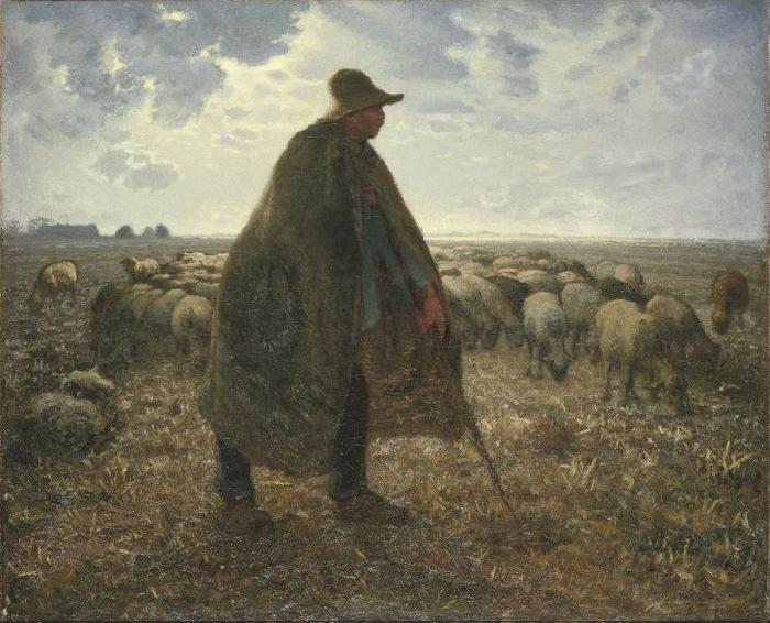 jean-francois millet Shepherd Tending His Flock oil painting image